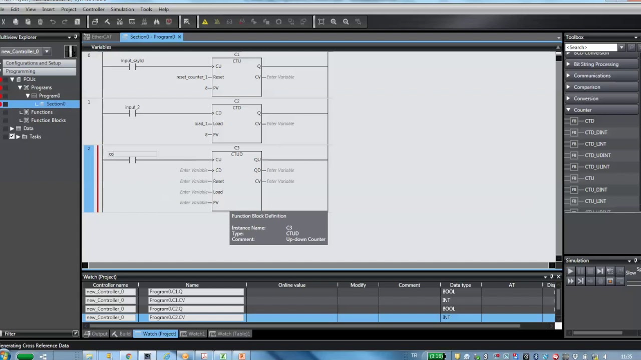 Ders:23 | OMRON Sysmac Studio Standart Sayıcı Komutları