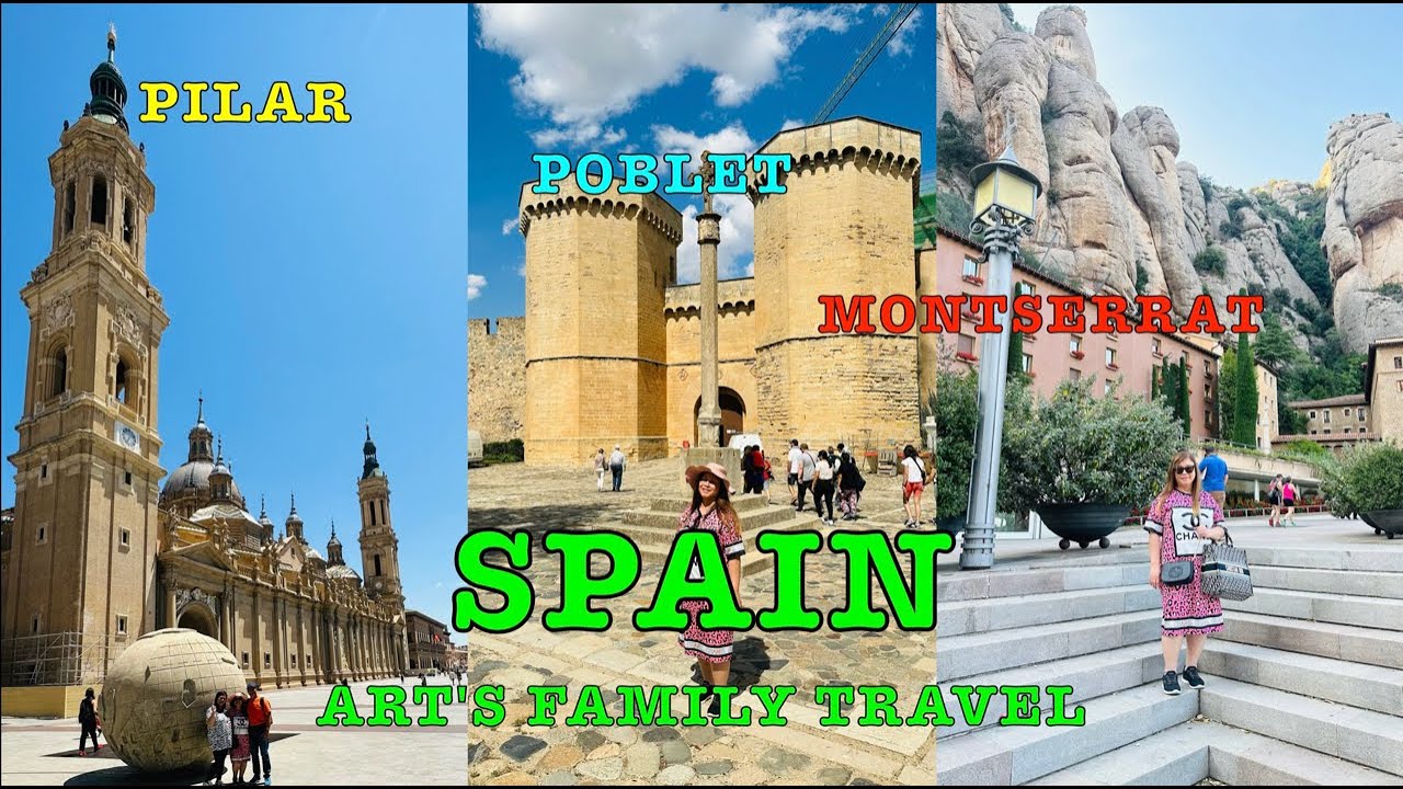 Pilar Basilica, Zaragoza - Poblet Abbey, Catalonia - Monserrat Abbey, Catalonia in Spain  4K