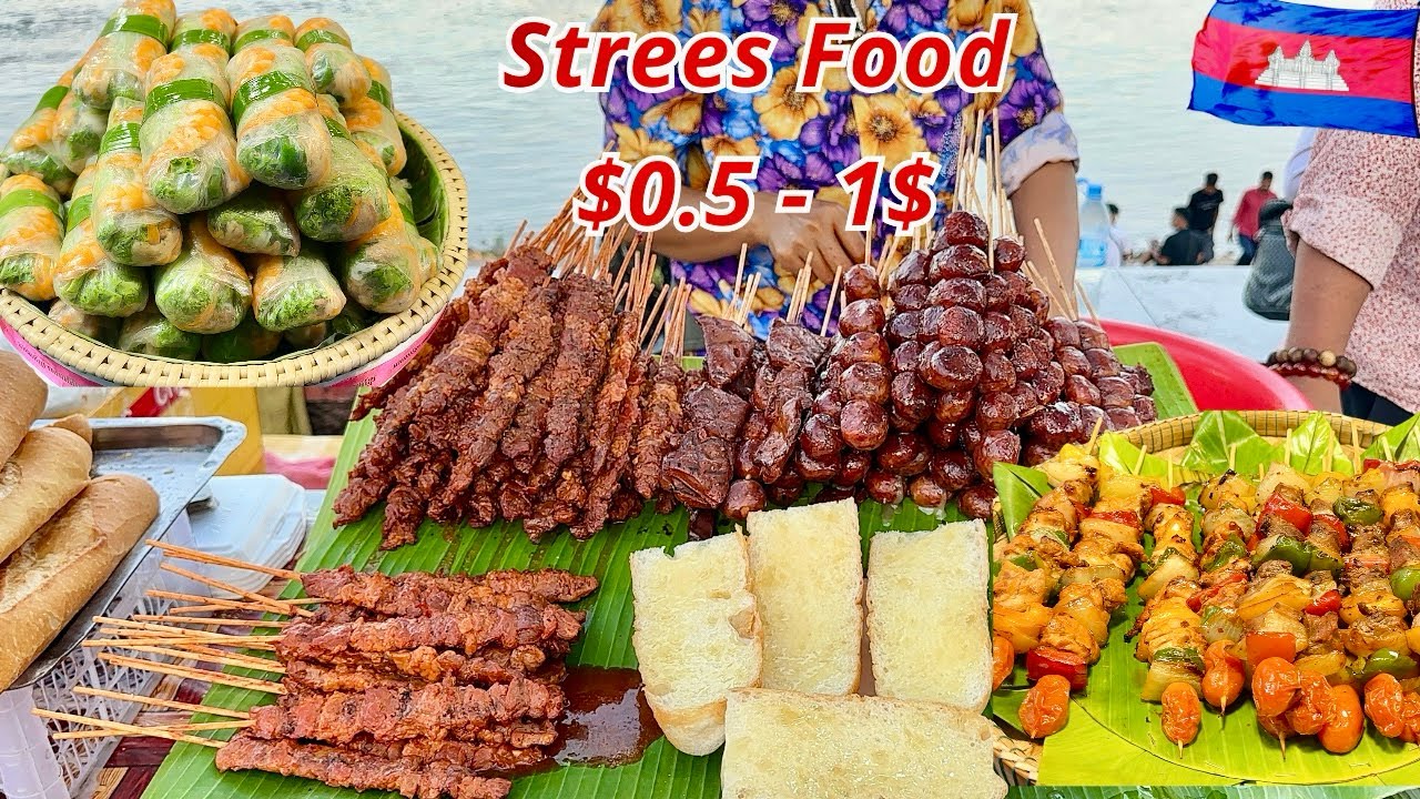 $0.50 Street Food in Phnom Penh 🇰🇭 | Affordable Walk Street Chaktomuk Food Tour