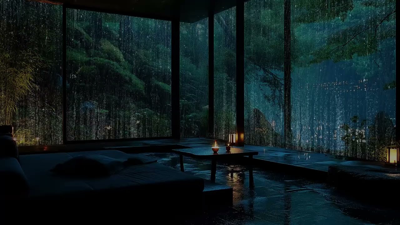 A Dark Room Wrapped in Soft Rain (No Ads) Calm Ambience for Sleep and Inner Silence 🌧️