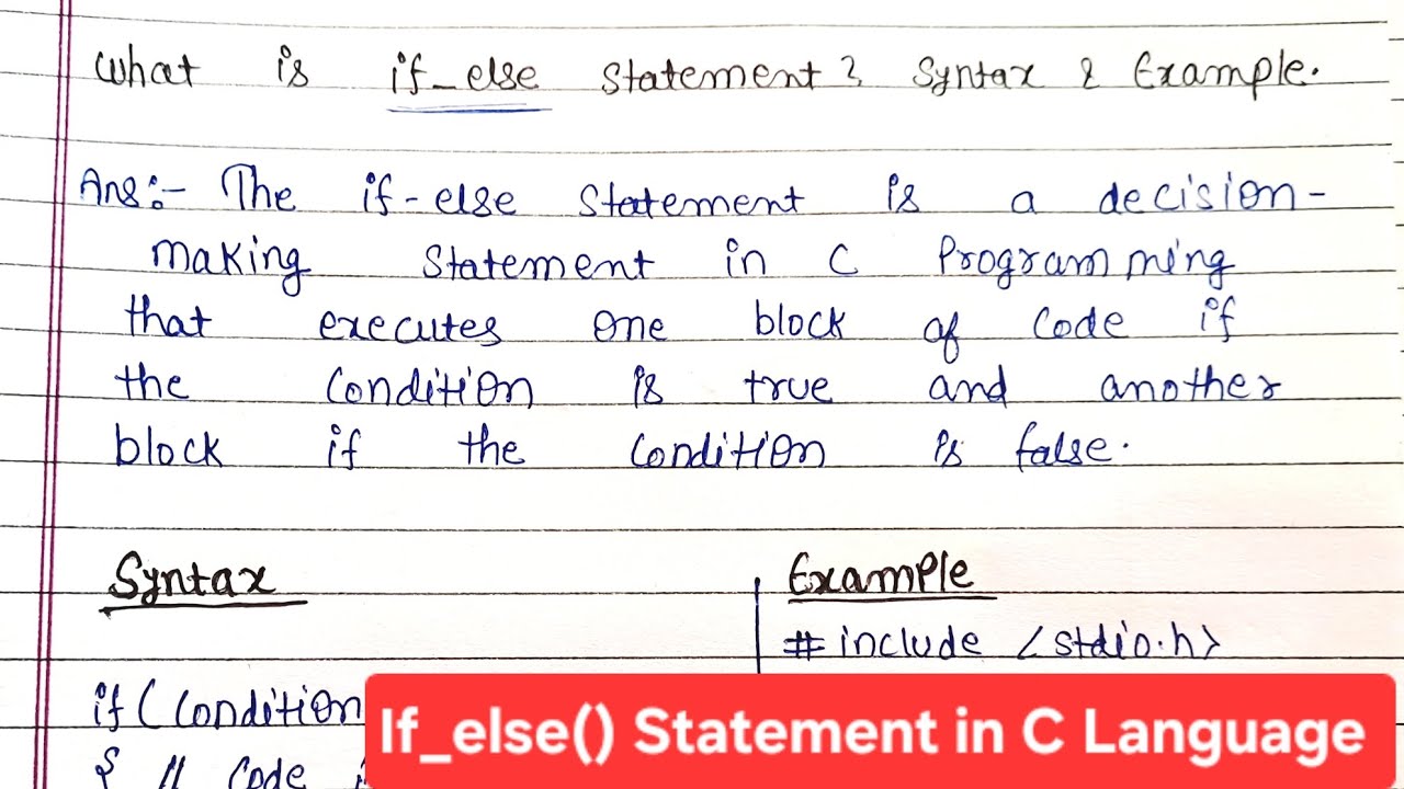 If–Else Statement in C | Decision Making in C Programming | Beginner Tutorial