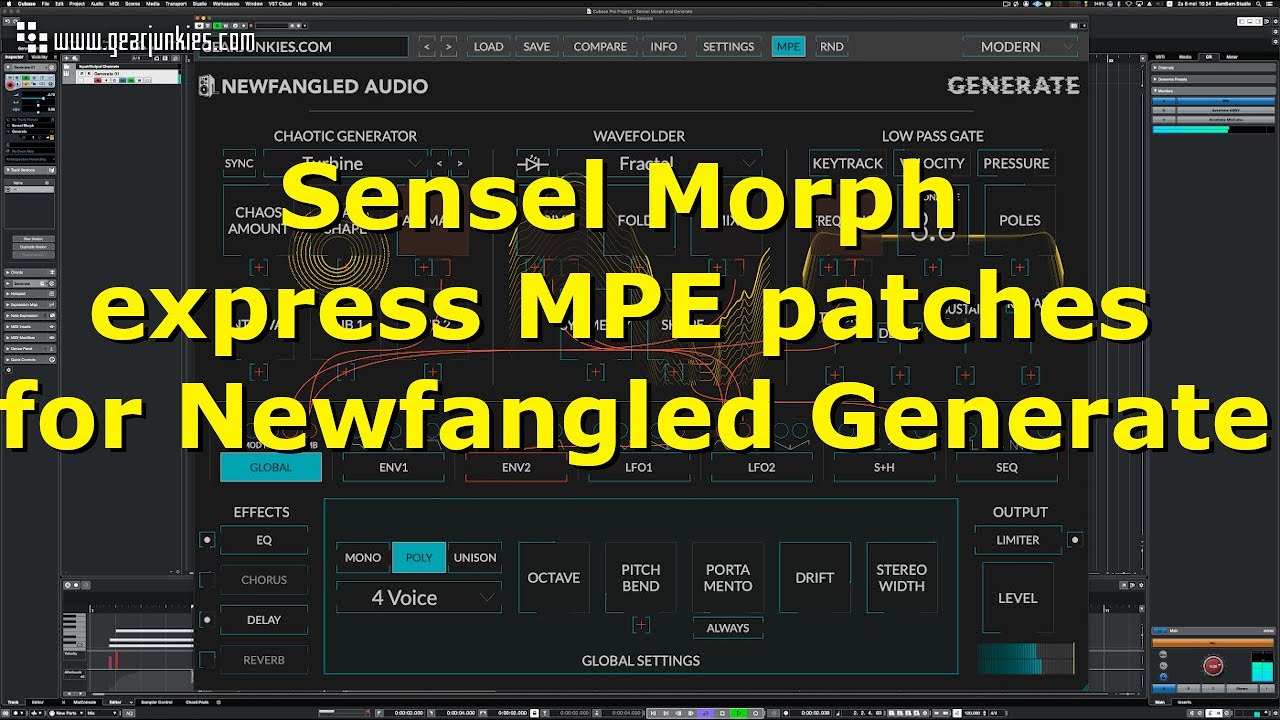 Sensel Morph express MPE patches for Newfangled Generate