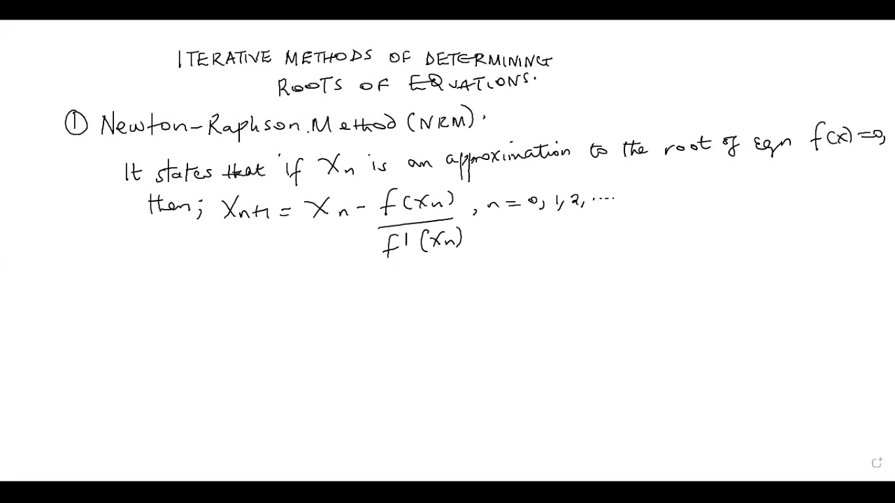 NUMERICAL METHODS (iterative methods). NEWTON-RAPHSON METHOD.
