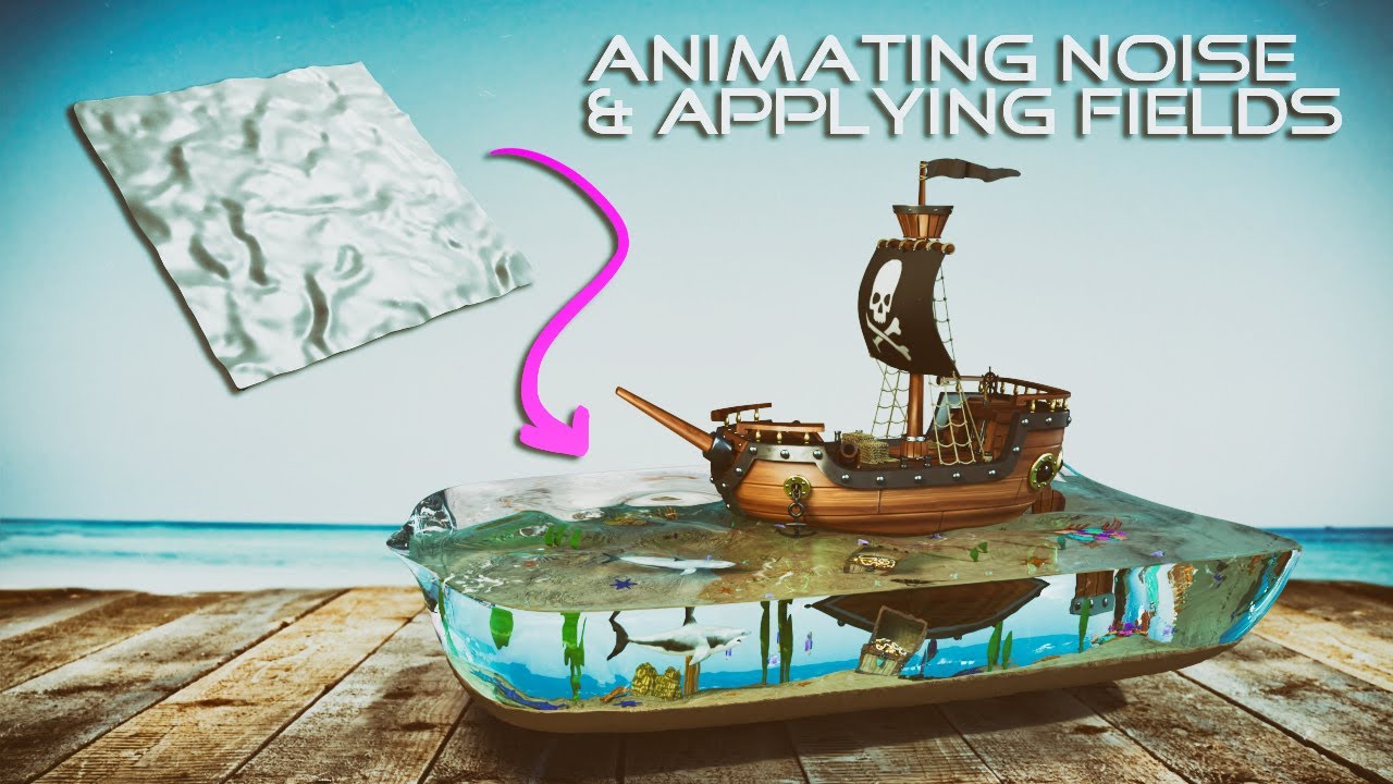006 Animating looping noise and movement for a water effect in C4D & applying 