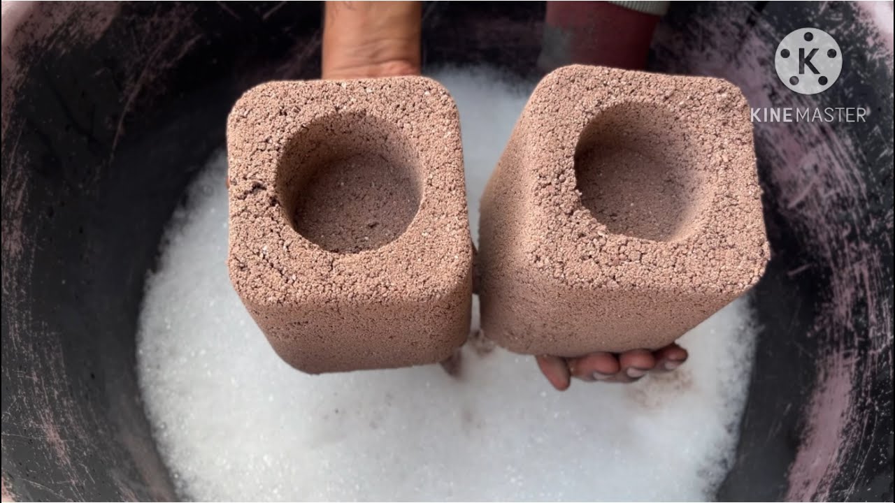 Soft Red sand water crumbling #sandcement