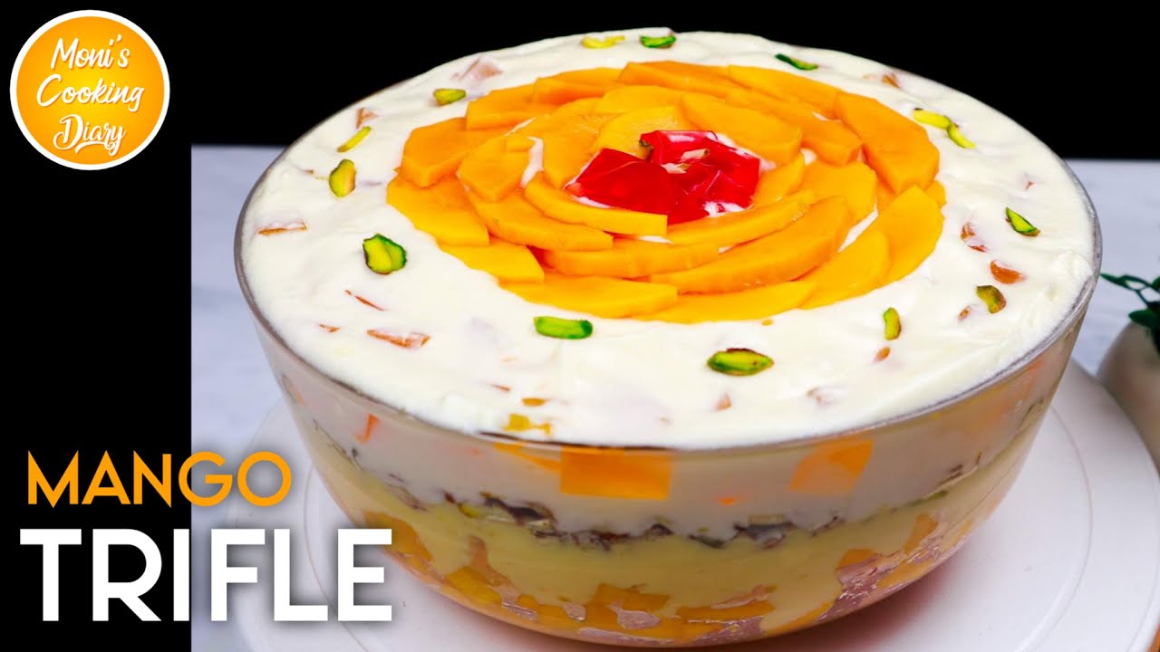 Mango Trifle Delight Recipe | Quick and Easy Mango Trifle Delight | Mango Custard Trifle Recipe