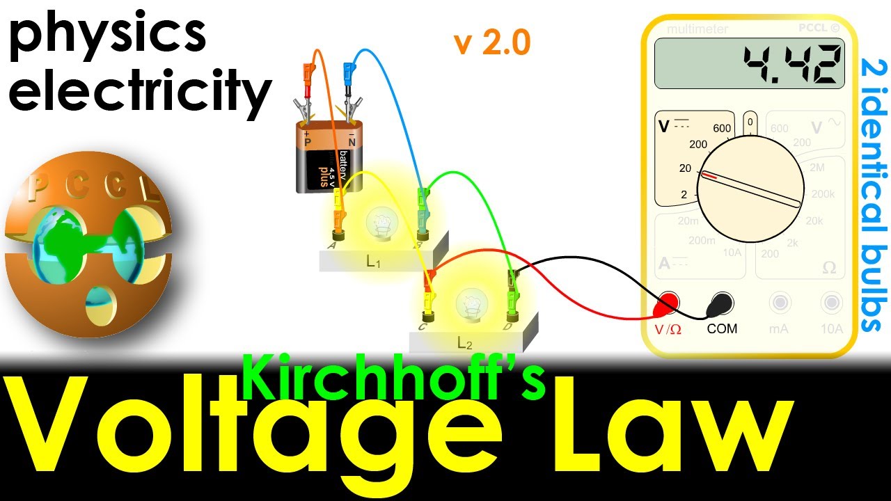 Kirchhoff's Voltage Law - KVL - 2 IDENTICAL BULBS version 2.0 - PCCL Physics - Electricity