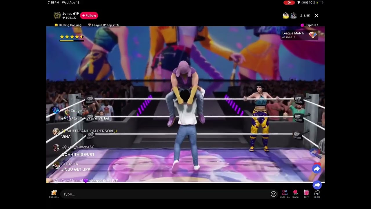Kpop demon hunters wwe wrestling tiktok live (pt 1)