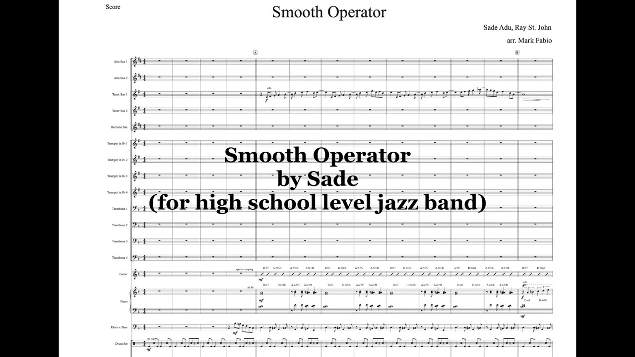 Smooth Operator for high school jazz band