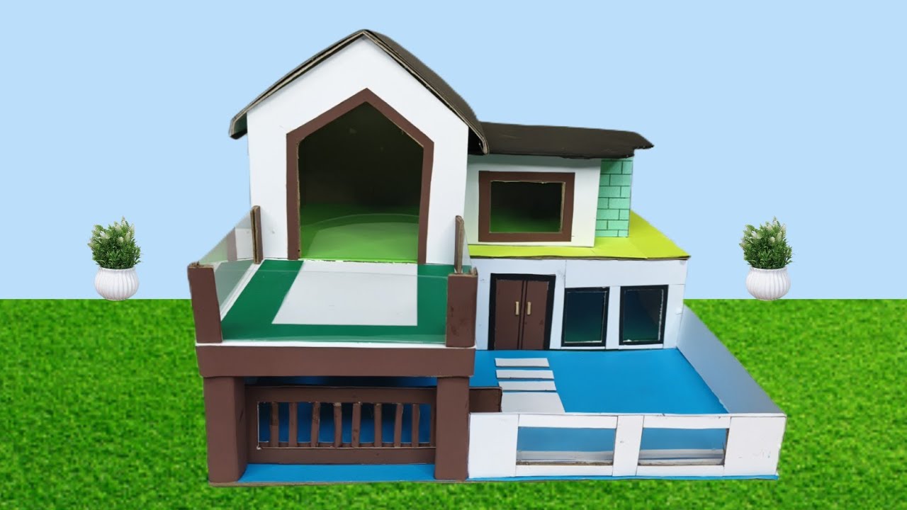 Cardboard Modern House Model / Miniature House 🏠 | DIY Model House 