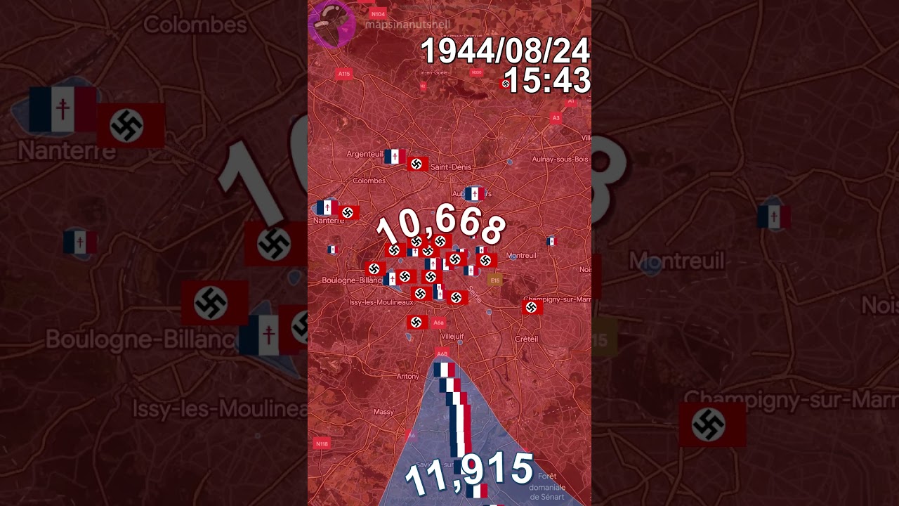 Liberation of Paris in 1 minute using Google Earth