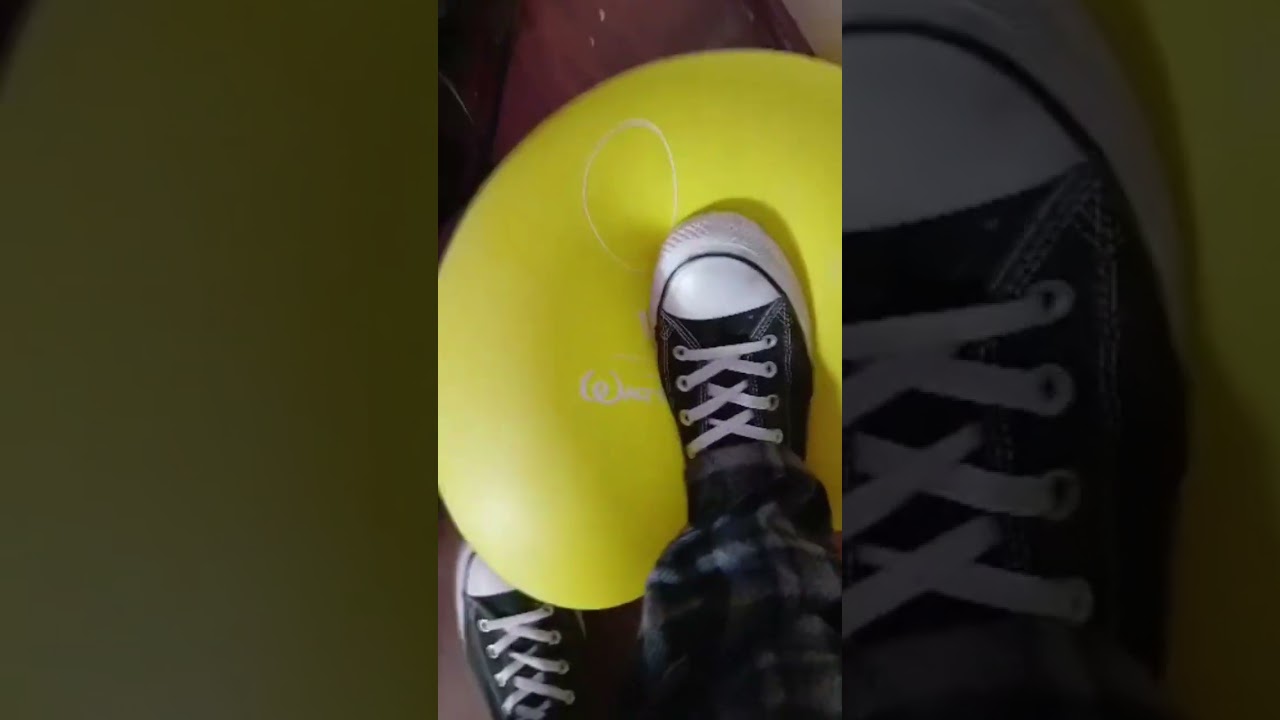 Converse balloon stomp #looner #balloonpopping #poppingballoons