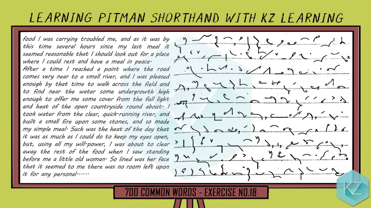 Exercise No.18 @ 100 WPM | 700 Common Words | Pitman Shorthand Dictation |  KZ Learning