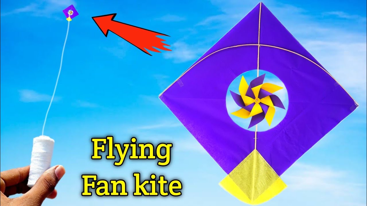 how to make fan kite , how to make kite , windmill kite making , flying propeller kite , patang bazi