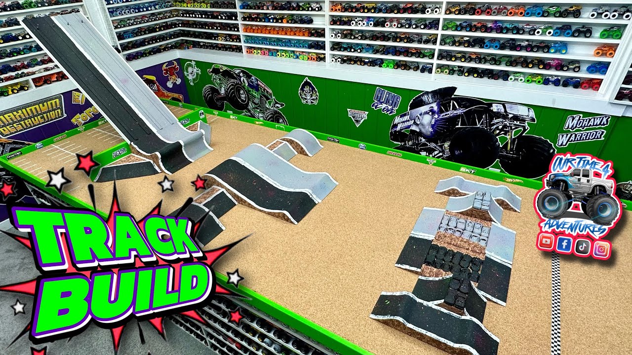 TRACK BUILD | Toy Diecast Monster Truck Racing | How we Build our tracks