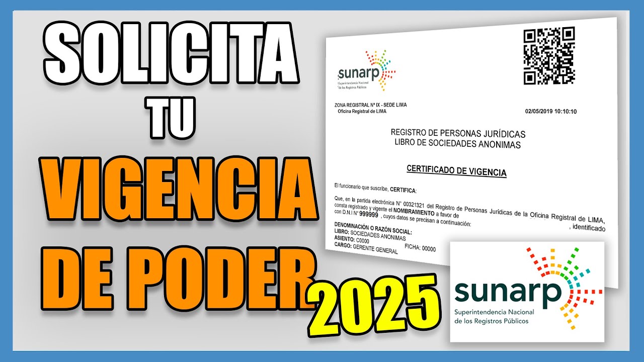 VIGENCIA DE PODER SUNARP EN LINEA