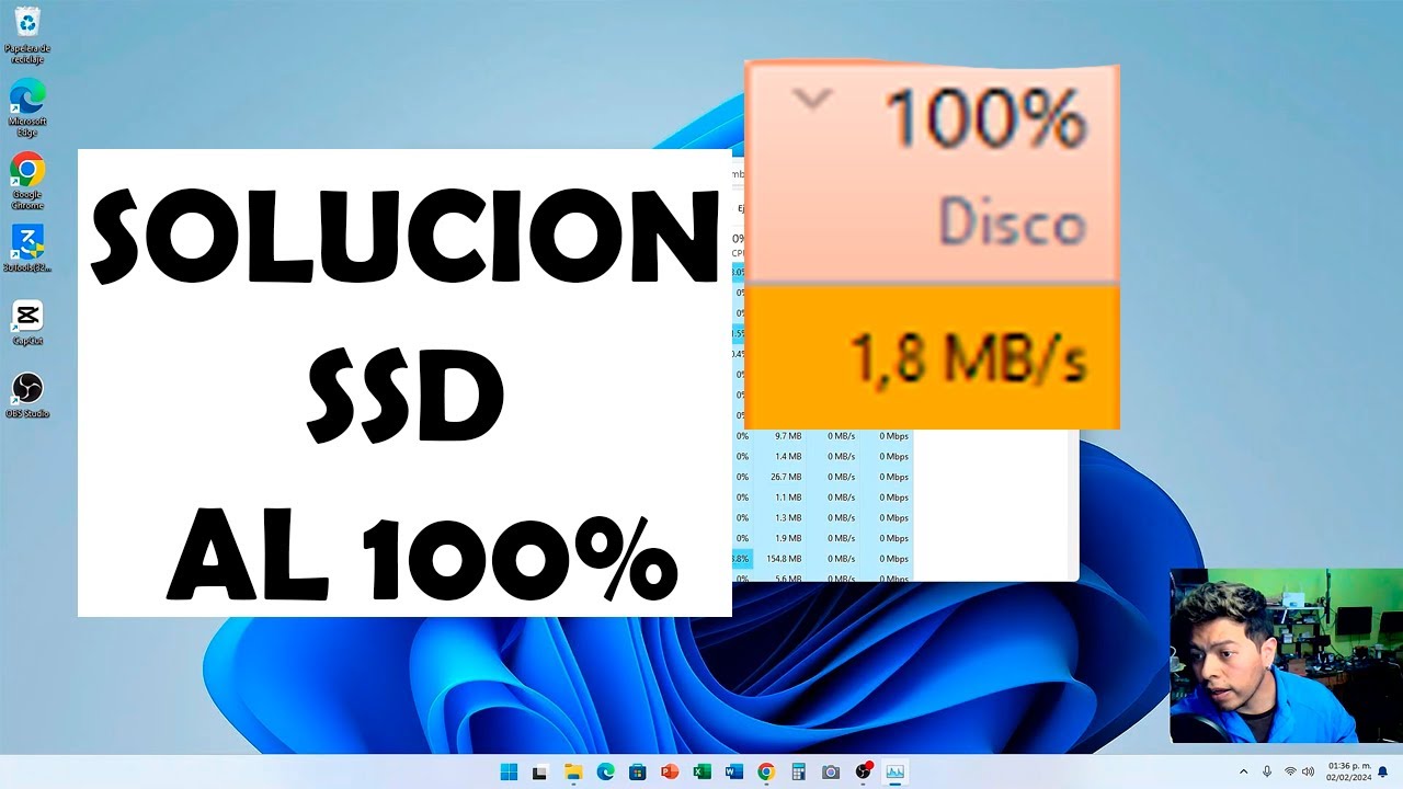 Disco duro o ssd al 100% de uso SOLUCION FACIL 2024 windows 11 y 10
