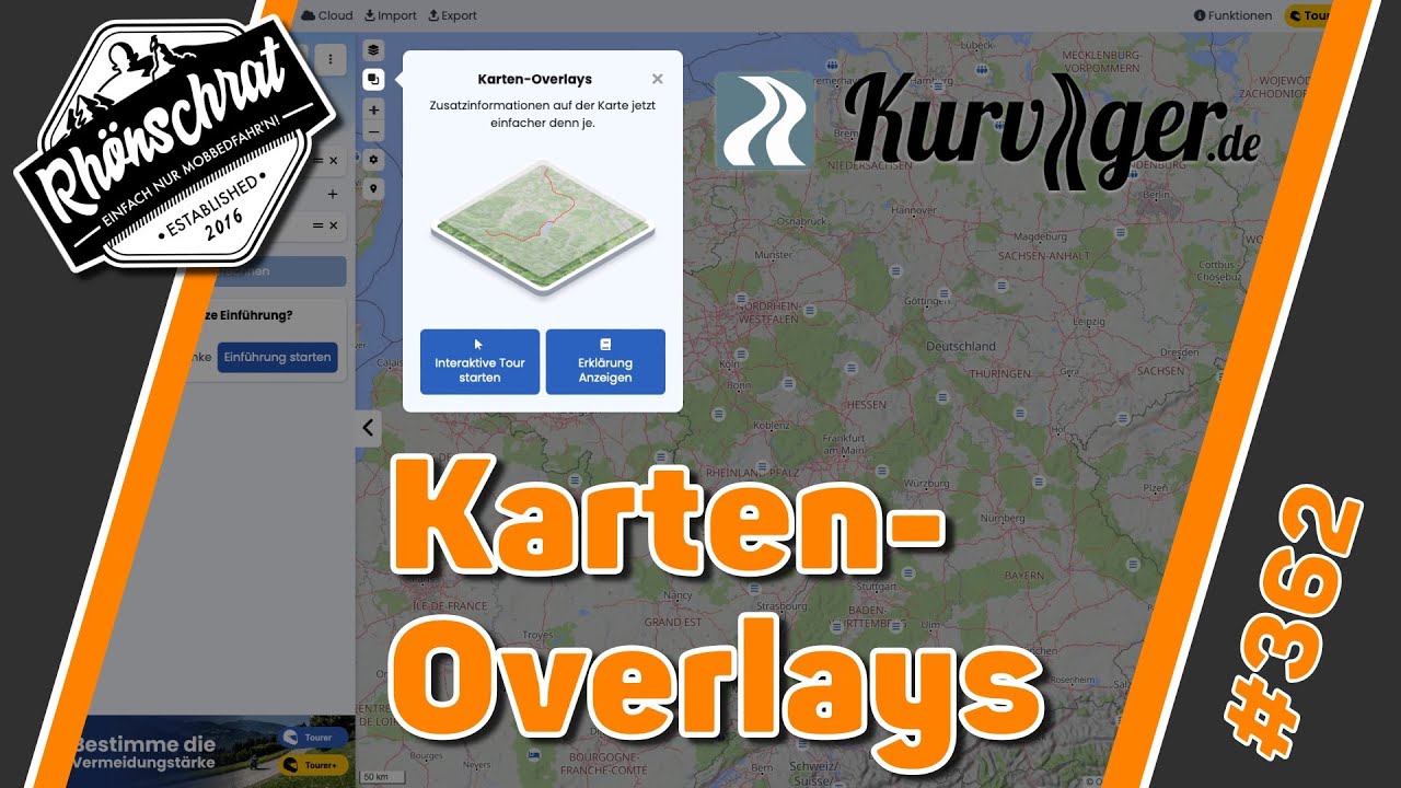 Neue Karten-Overlays bei kurviger.de | №362