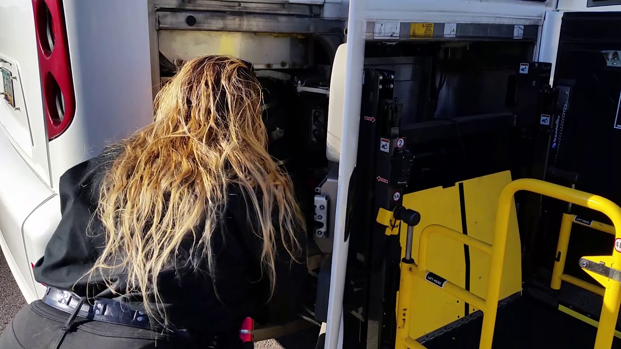 2016 J MCI Manual wheelchair lift operation