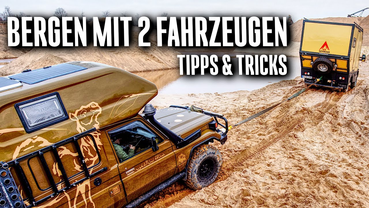 4x4 Fahrzeug festgefahren: die richtige Offroad Bergetechnik | Teil 5: Bergen mit 2 Fahrzeugen