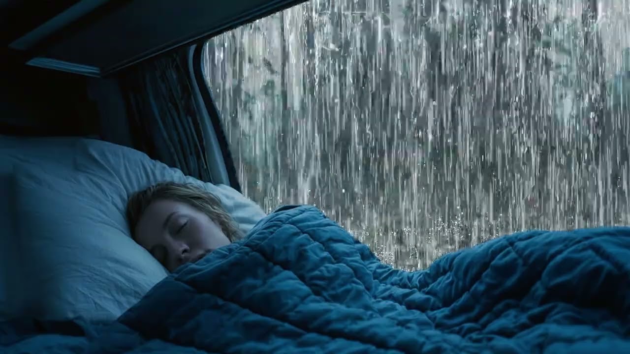 Bonne nuit sous la pluie battante 🌧️ Orage nocturne, tonnerre apaisant et vent relaxant pour dormir