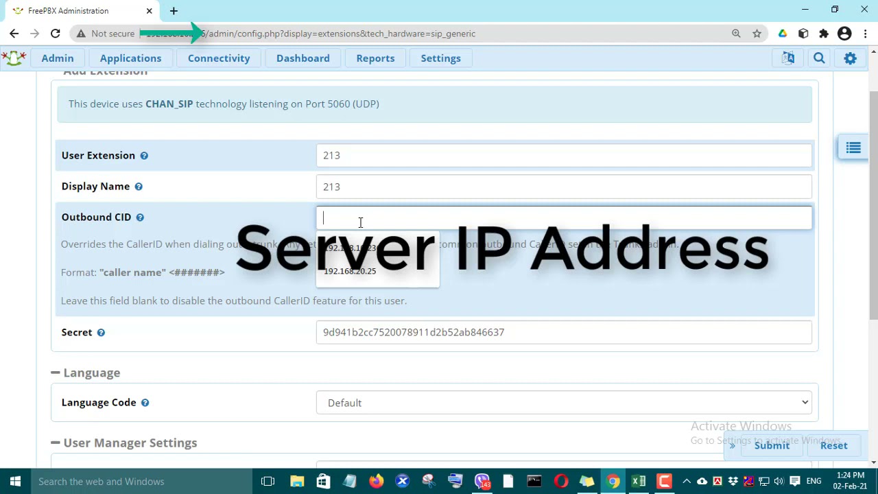 Create IP Phone New Extension |  FreeBPX SANGOMA