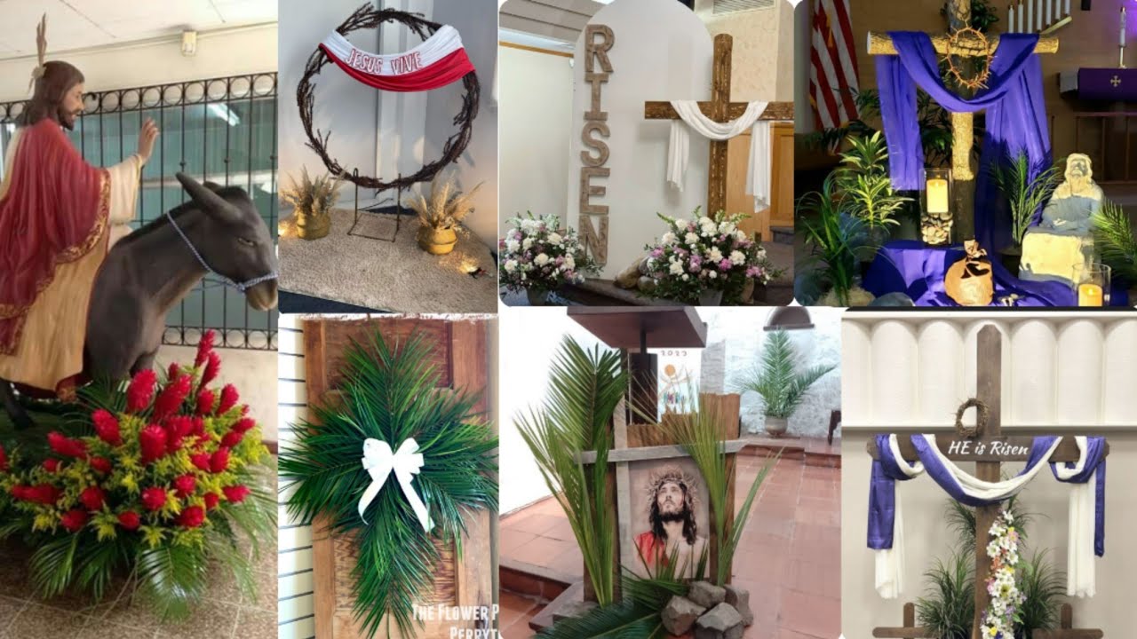 200+ Palm Sunday/Easter Church Altar door decoration ideas Lent season holy weak Easter arrangements
