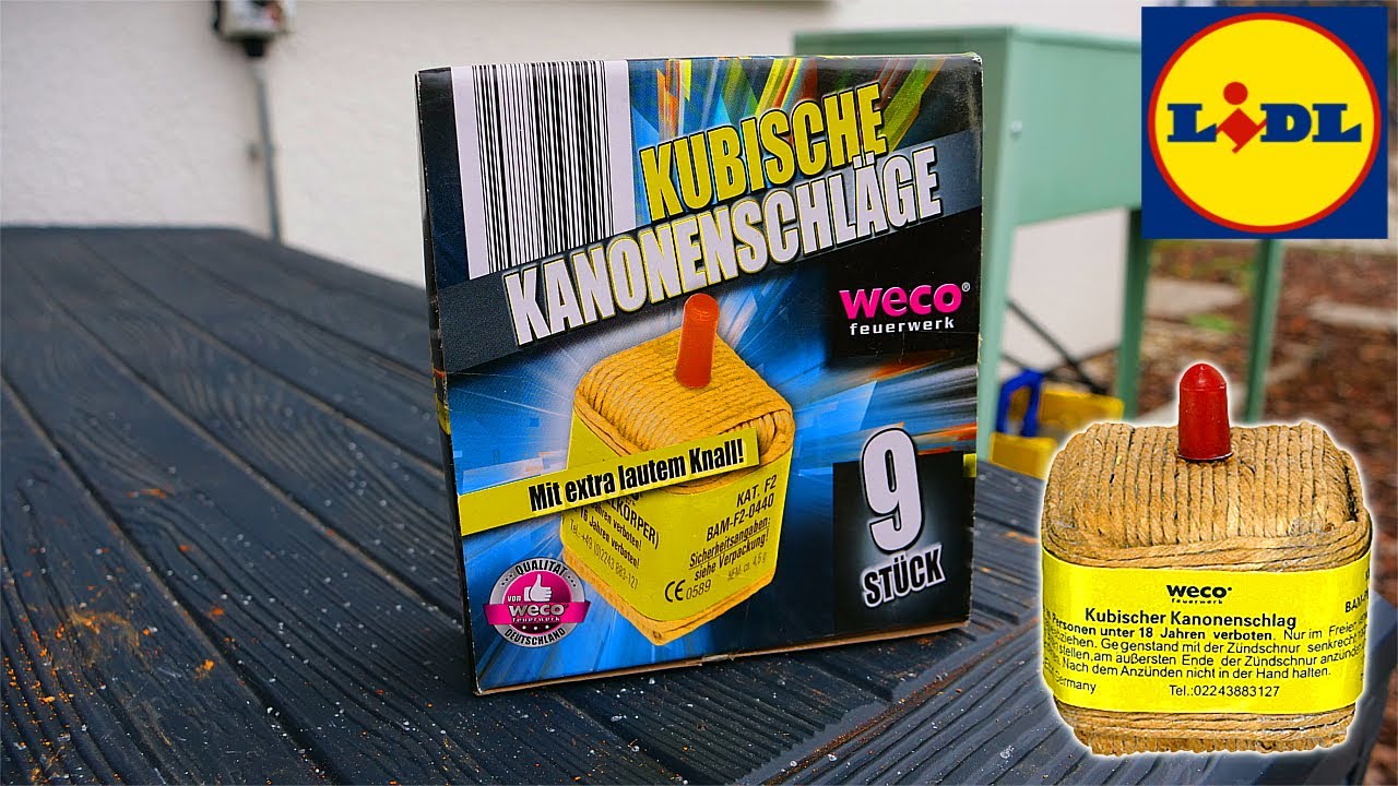 9er KUBISCHE KANONENSCHL&Auml;GE | LIDL | Feuerwerk