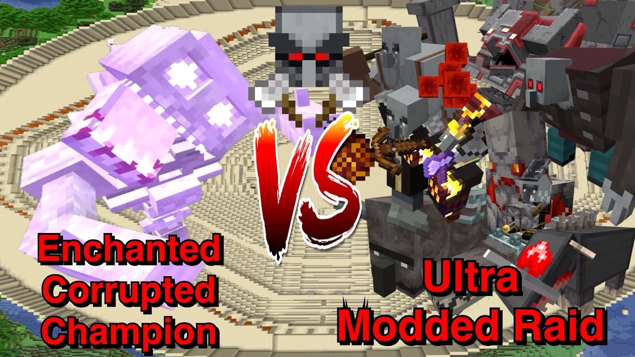 Minecraft |Mobs Battle| Enchanted Corrupted Champion (Graveyard) VS Ultra Modded Raid
