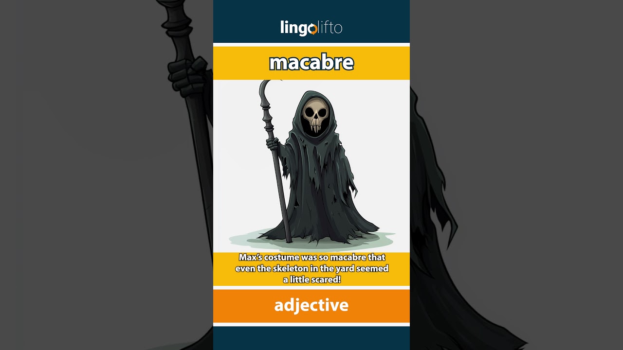 🇬🇧 Macabre Meaning : Flash Card : Learn English Vocabulary