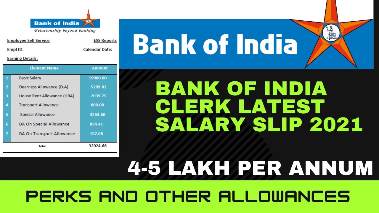 BANK OF INDIA ( BOI ) CLERK  SALARY SLIP 2021 (LATEST) | SELECTED CANDIDATE MUST WATCH |