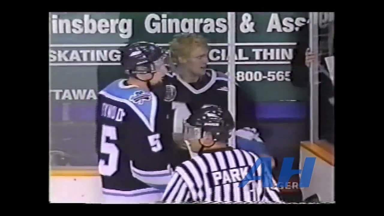 OHL Apr. 26, 2001 Ottawa 67's v Toronto St. Michael's Majors (R) Luke Sellers v Michael Gough