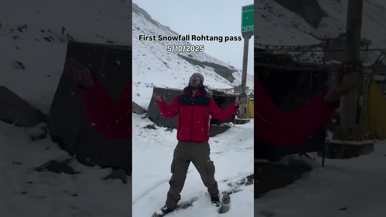 First live Snowfall Rohtang pass  #rohtangpasslivesnowfall #todaysnowfall #manali #snowfall #viral
