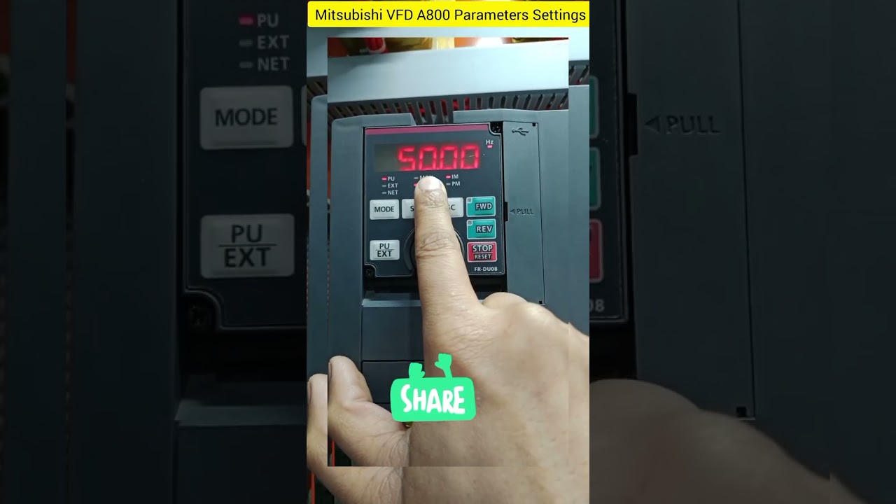 Mitsubishi VFD Fr A800 Motor Parameters settings || #mitsubishi #vfd #parameter