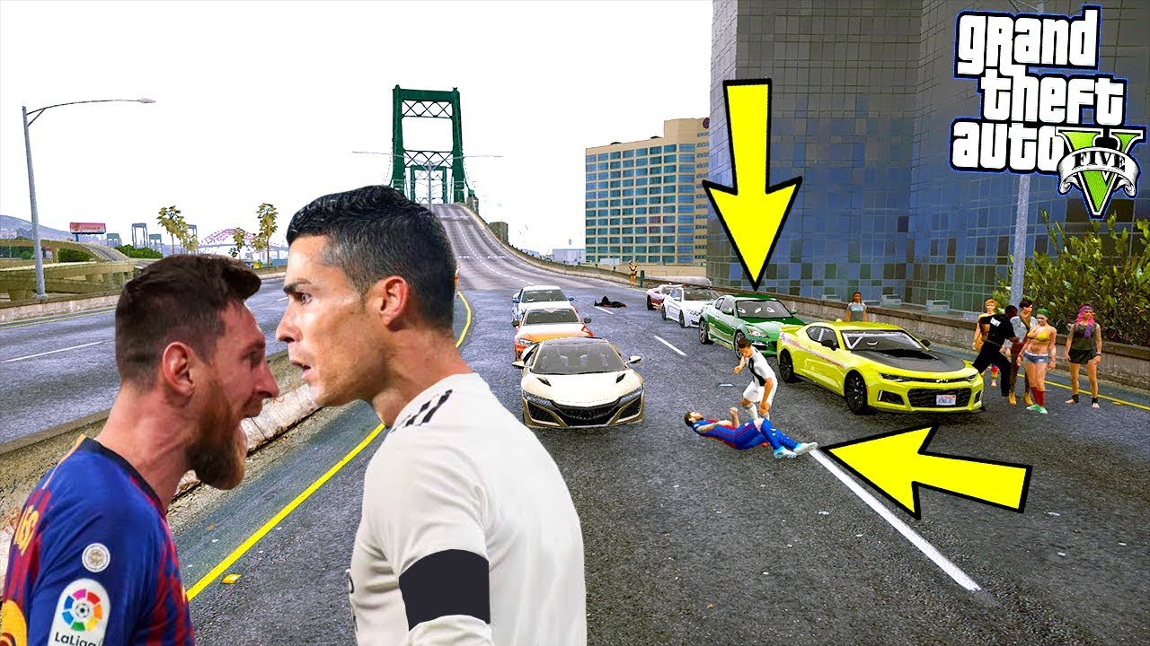 RONALDO VE MESSİ PAHALI SÜPER ARABALARLA YARIŞIYOR(KAVGA ETTİLER) - GTA 5