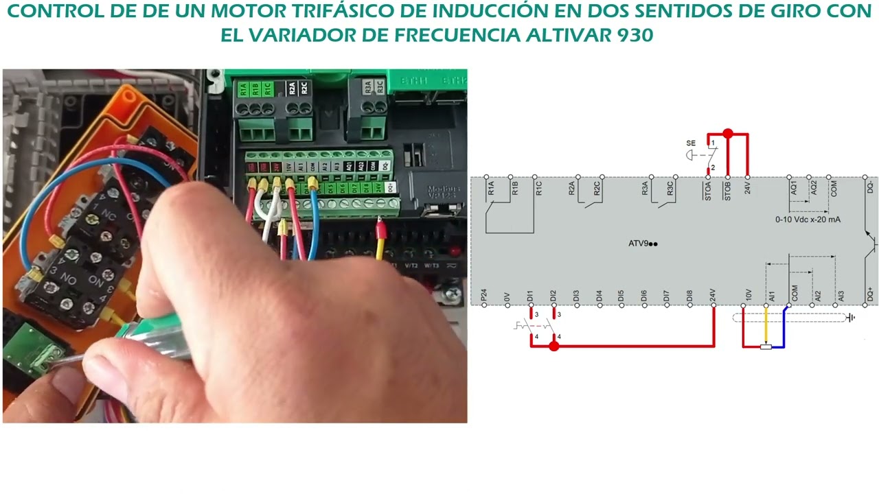 PRÁCTICA 3.2.3 Control del sentido de giro de un motor trifásico  con variador de frecuencia ATV 930
