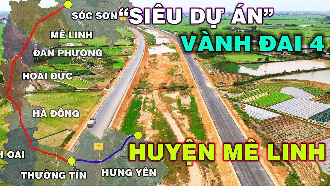 Cập nhật hình ảnh Vành Đai 4 qua huyện Mê Linh (T3/2025)