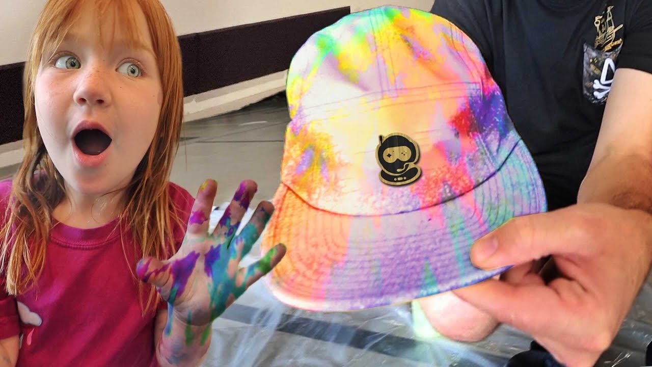 Adley & Niko Learn to Tie-Dye 🎨  Making Rainbow clothes at Dads work with Spacestation Gaming crew
