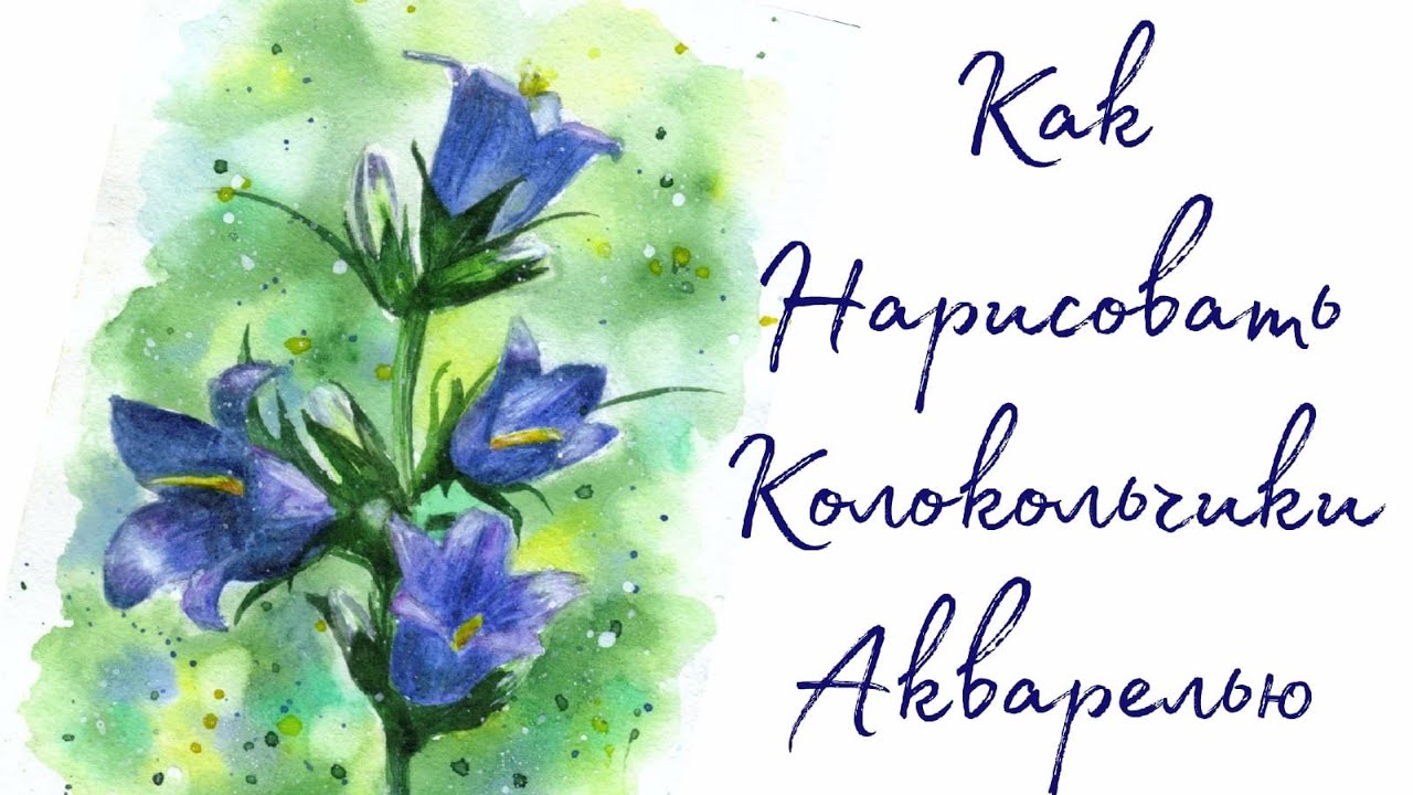 КАК НАРИСОВАТЬ колокольчики акварелью