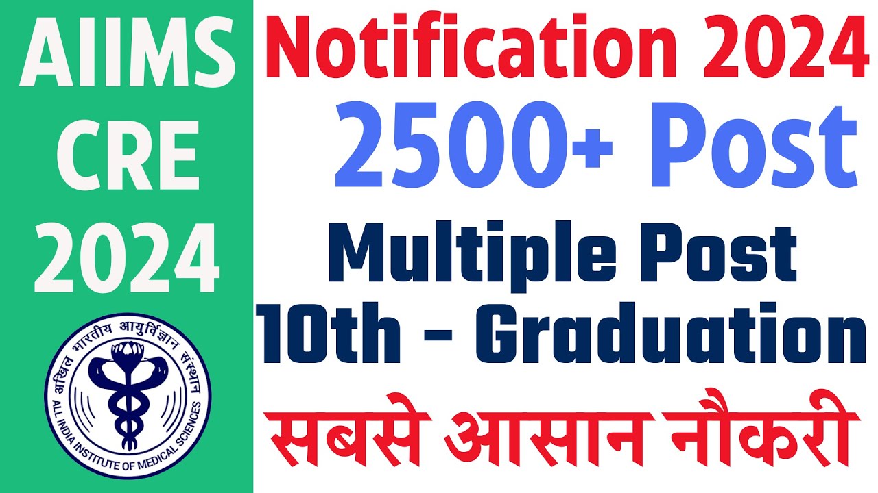 AIIMS CRE 2024 II Notification Details II Complete Information II By Vikram Sir