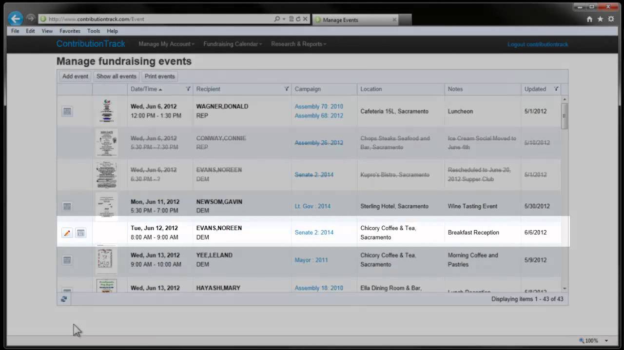 ContributionTrack Demonstration