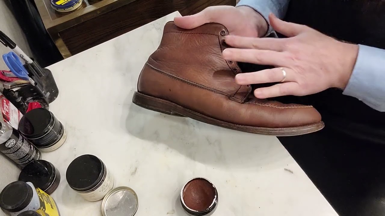 How to shine Alden Laced boots | before and after, stick around for the end result!