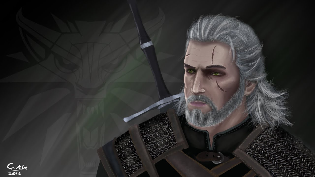 Geralt of Rivia Timelapse painting.