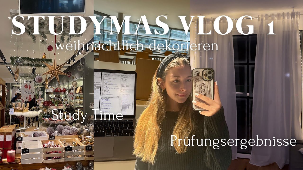 STUDYMAS // Prüfungsergebnisse, Prüfung, Weihnachtlich dekorieren, lernen, Wocheneinkauf