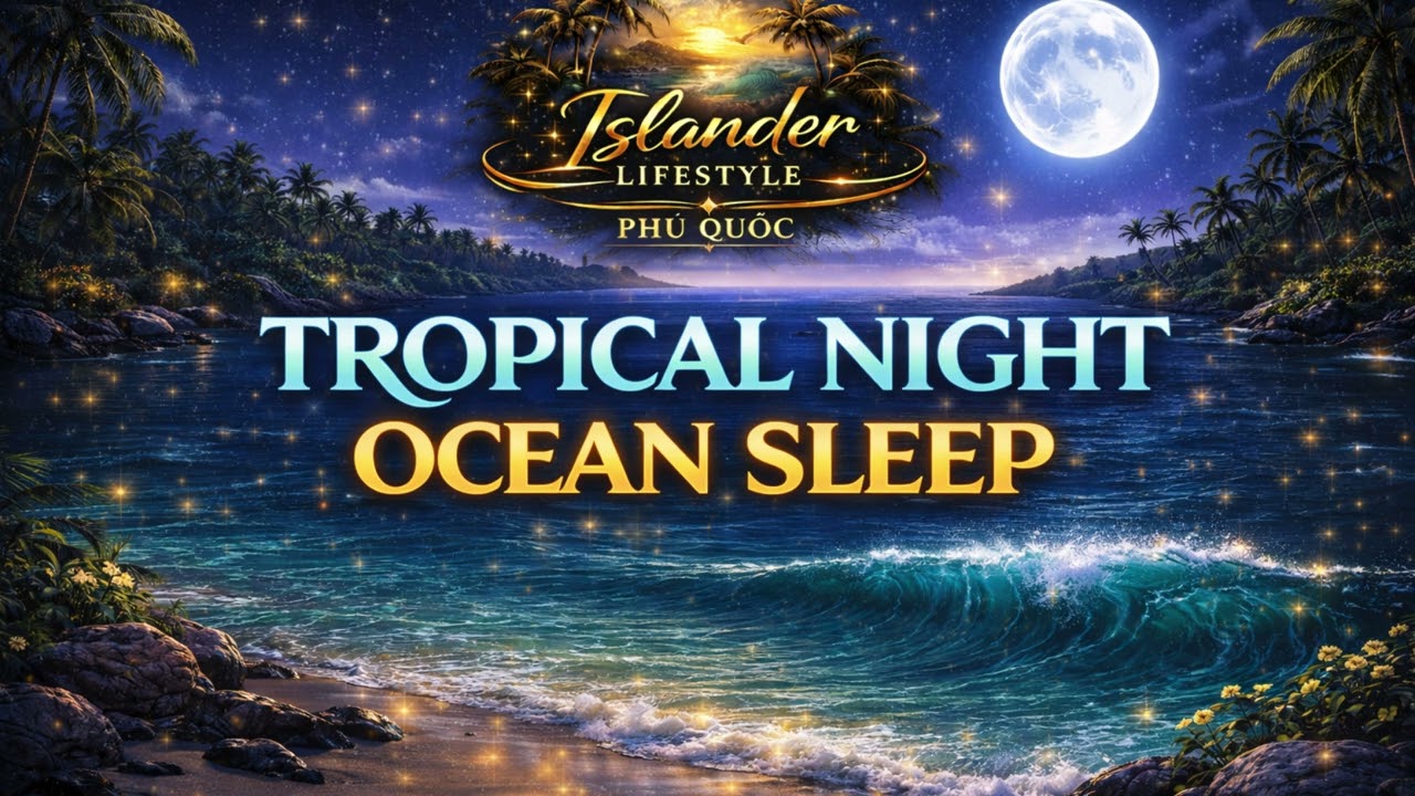 🌙 TROPICAL NIGHT OCEAN SLEEP | ISLANDER LIFESTYLE™ #DEEPSLEEP #OCEANSLEEP #TROPICALSLEEP