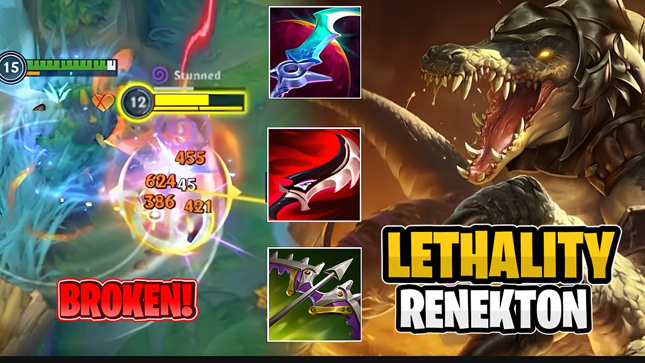 RENEKTON DELETES EVERYONE WITH THIS LETHALITY BUILD! WILD RIFT (RUNES & BUILD)
