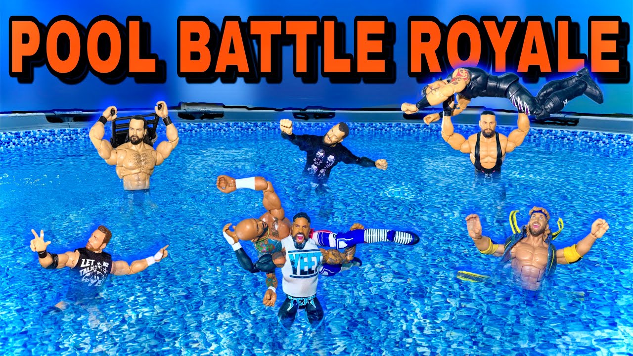 POOL Battle Royal WWE Action Figure Match! 