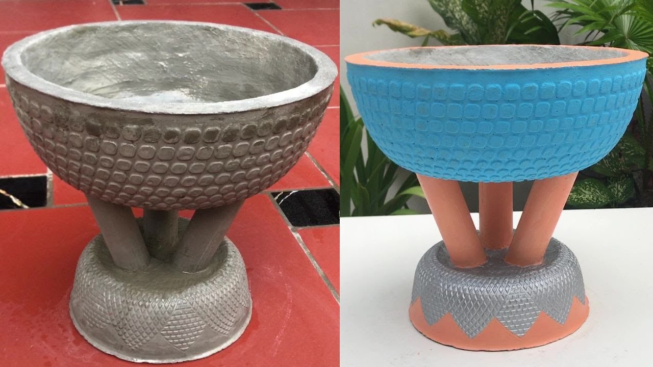 How i made a plant pot from a plastic basket super easy - Let's build a unique garden together