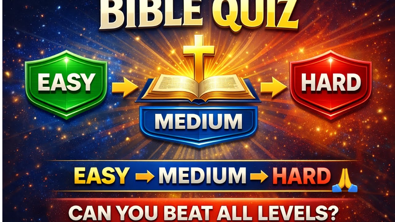 Only 1% can Pass This Bible Quiz: Easy ➜ Medium ➜ Hard | 📖🔥99% of Them Fail..!!