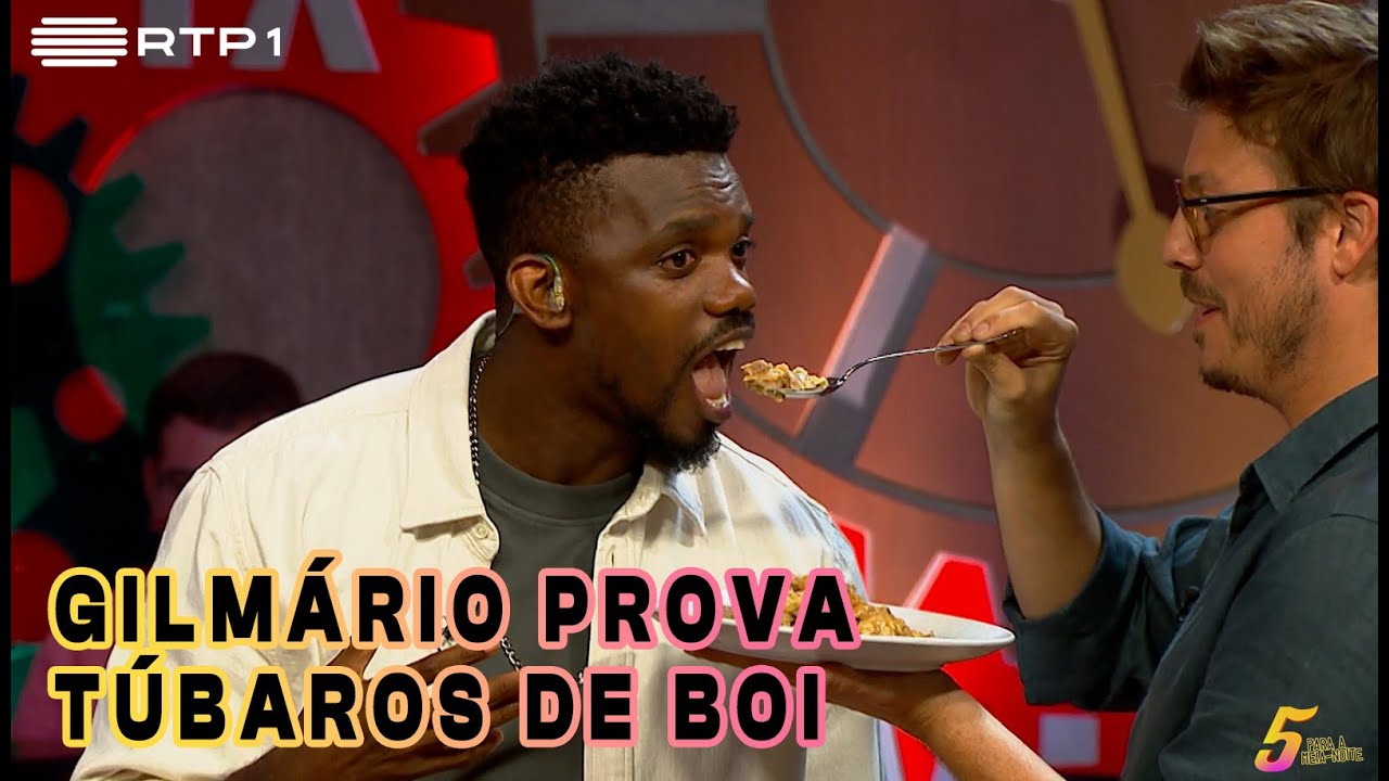 Fábio Porchat e Gilmário Vemba provam iguarias portuguesas! | 5 Para a Meia-Noite | RTP